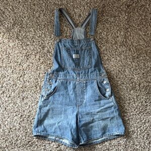 Levi's Blue Denim Shorts Overalls